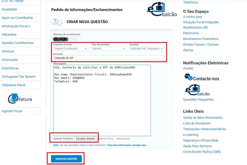 como pedir o NIF em Portugal